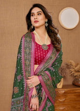 Stable Looking Saree in Green Colour